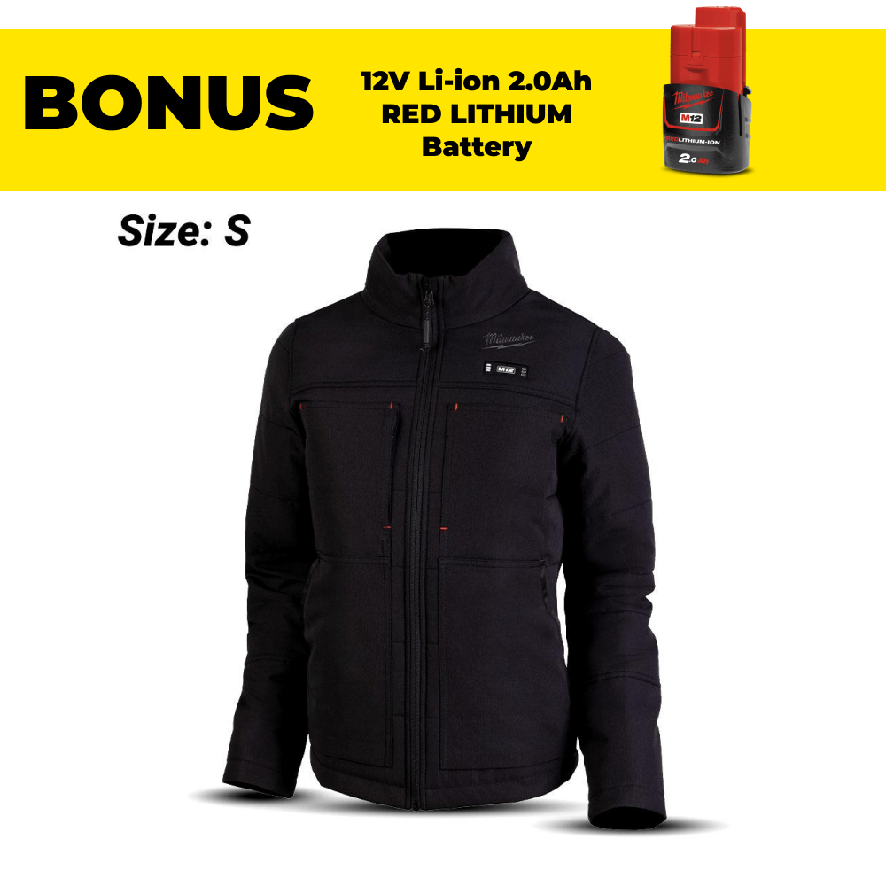 Milwaukee M12HJWBLACK30 12V Liion Cordless AXIS™ Black Heated Women's Jacket Skin Only
