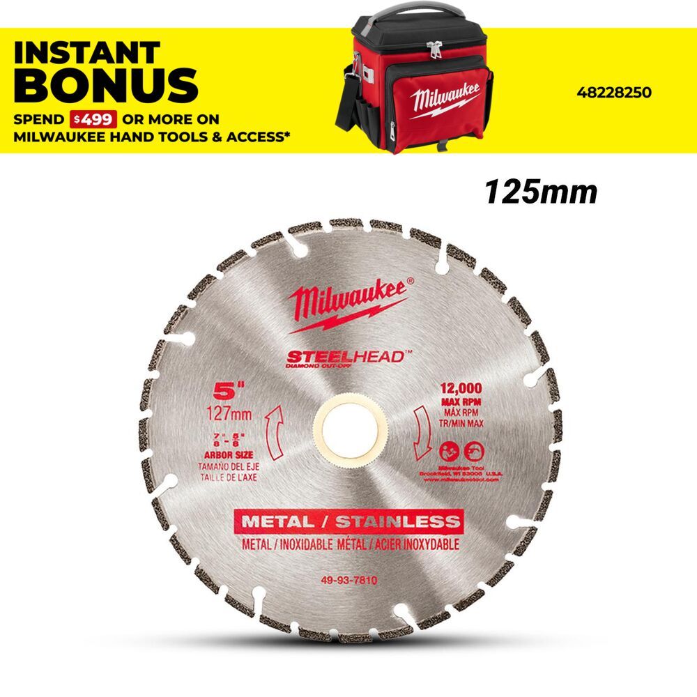 Milwaukee 49937810 125mm (5") Steelhead Diamond Cut-Off Blade – image 1