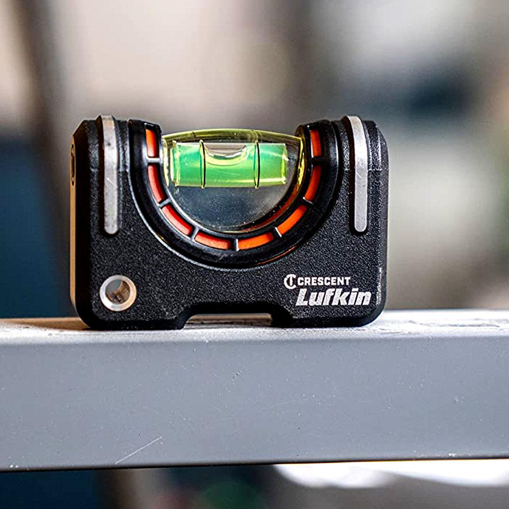 Niveau De Poche Lufkin Avec Aimants - 2 Aimants Intégrés, Fioles Agrandies, Aluminium, Compact