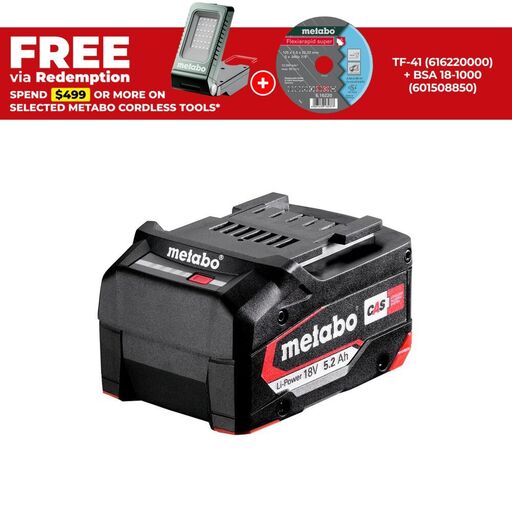 Metabo LiPOWER battery pack 18 V - 5.2 Ah (625028000) 18V 5.2Ah Li-ion Cordless Battery