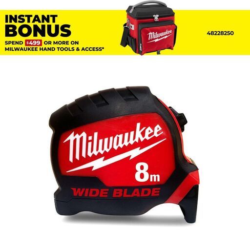 Milwaukee 48220208H 8M WIDE BLADE Horizontal Tape Measure