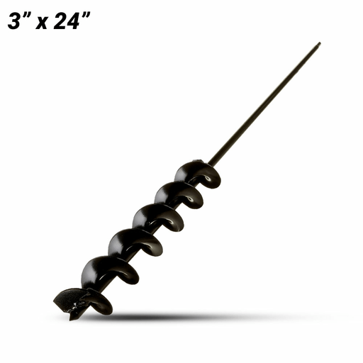 Power Planter 348HD Steel Auger 3" x 24" w/ Hardened Tip