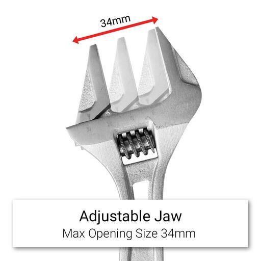 Daytona DSWJ200 135mm (5-1/2") Wide Jaw Adjustable Stubby Wrench – image 2