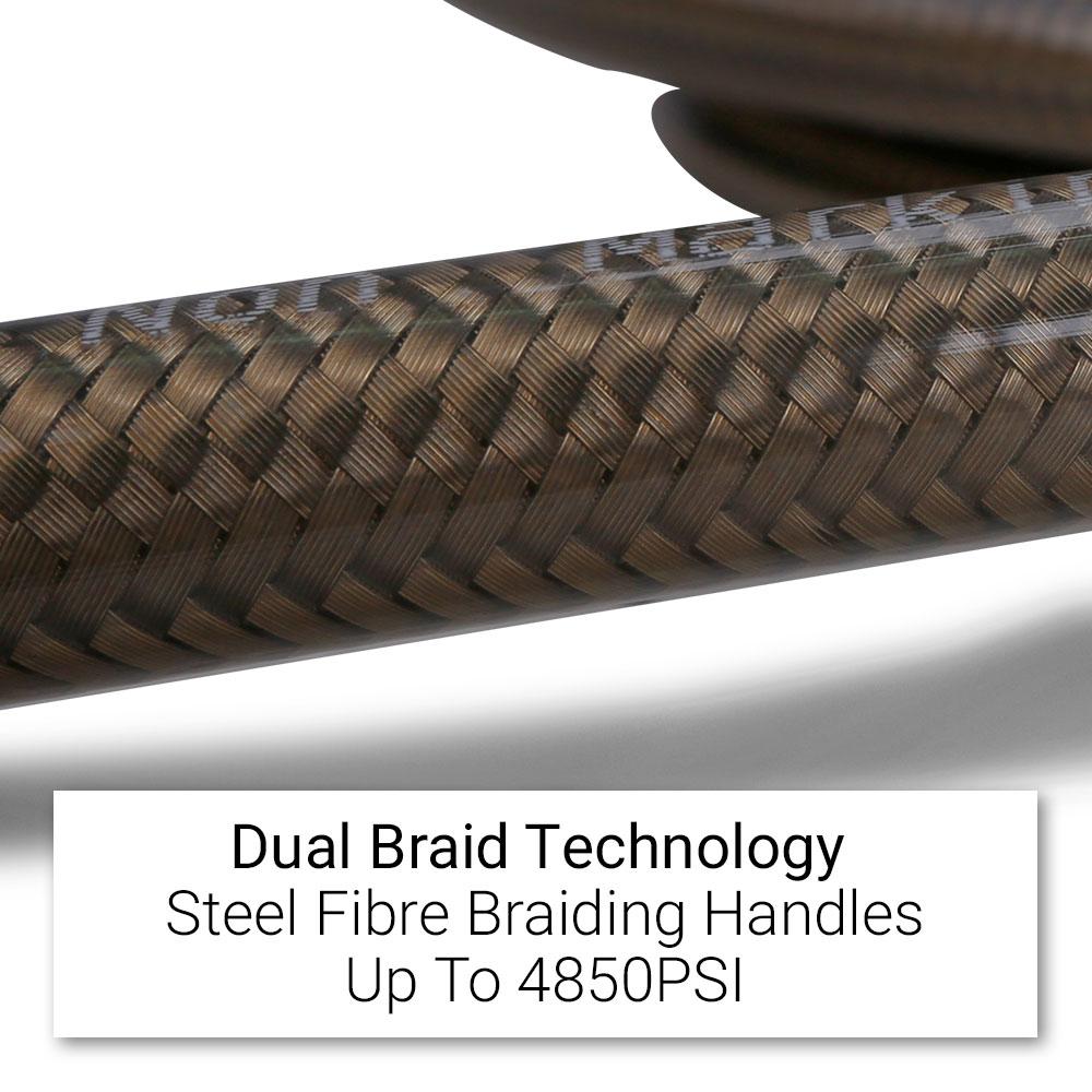 Super Hydro SHM50 Hose 50M 3/8" Non Marking Wire Braided Hose 4850PSI + Fittings – image 5
