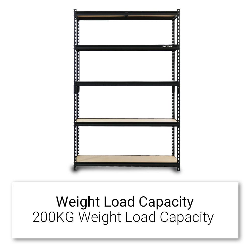 Daytona DSH5T1830540 200kg 1830 x 1200 x 540mm 5 Tier Heavy Duty Shelving Unit – image 3