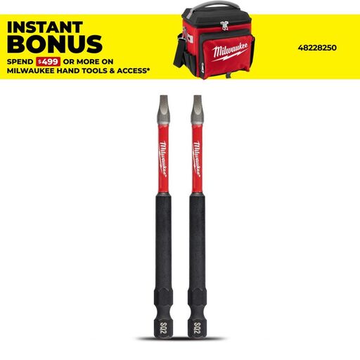 Milwaukee 48324672 2-Pack SHOCKWAVE™ Square Recess #2 (3-1/2") x 89mm Power Impact Driver Bit
