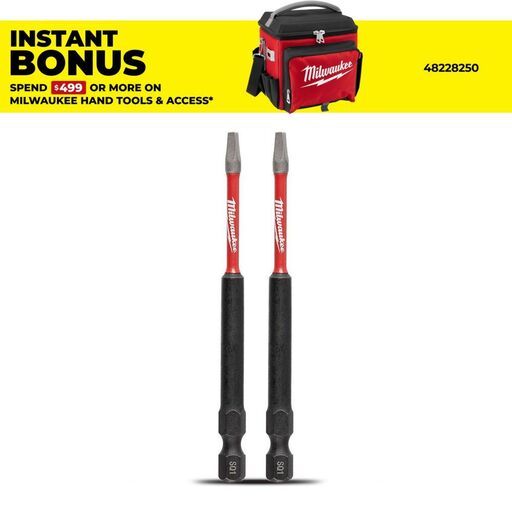 Milwaukee 48324670 2-Pack SHOCKWAVE™ Square Recess #1 (3-1.2") x 89mm Power Impact Driver Bit