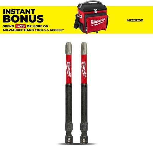Milwaukee 48324664 2-Pack SHOCKWAVE™ Phillips #3 (3-1/2") x 89mm Power Impact Driver Bit