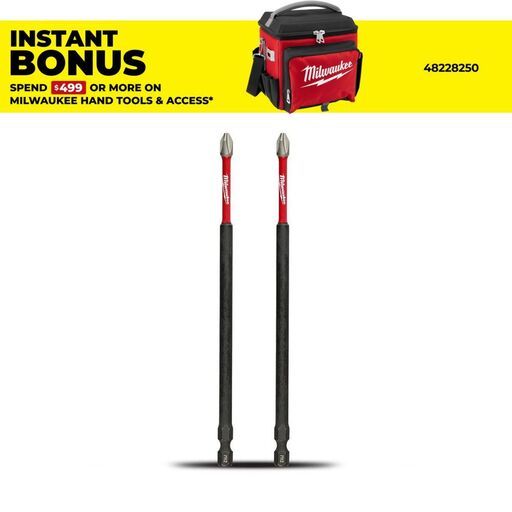 Milwaukee 48324902 2-Pack SHOCKWAVE™ Phillips #2 6" x 150mm  Power Impact Driver Bit