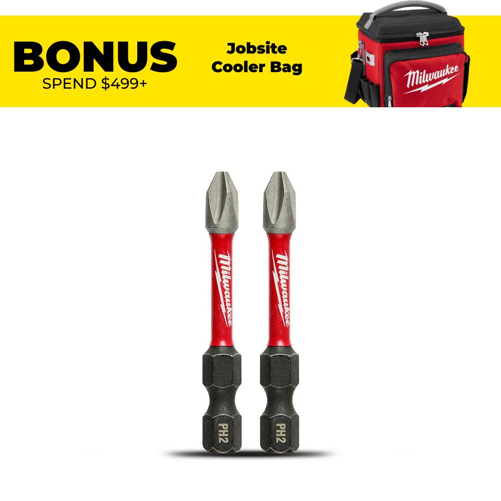 Milwaukee 48324962 2-Pack SHOCKWAVE™ Phillips #2 50mm (2 - Main Image