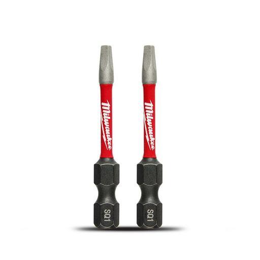 Milwaukee 48324971 2-Pack SHOCKWAVE™ Square Recess #1 2" x 50mm Power Impact Driver Bit – image 2