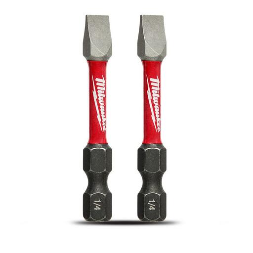 Milwaukee 48325018 2-Pack SHOCKWAVE™ Slotted 1/4" 2" x 50mm Power Impact Driver Bit – image 2