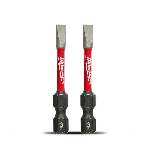 Milwaukee 48325019 2-Pack SHOCKWAVE™ Slotted 3/16" 2" x 50mm Power Impact Driver Bit – image 2