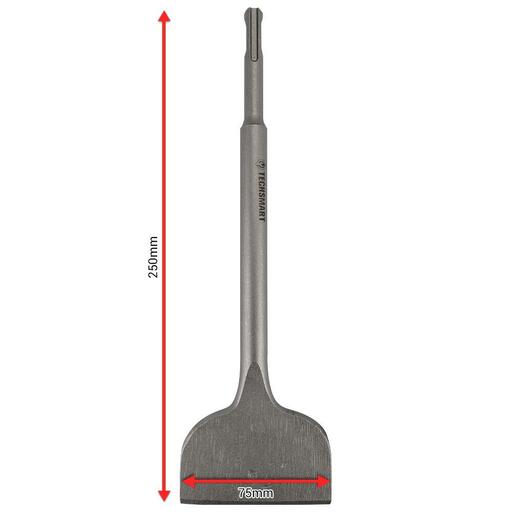Techsmart TC2501475 14mm x 75mm x 250mm SDS Plus Round Chisel – image 3