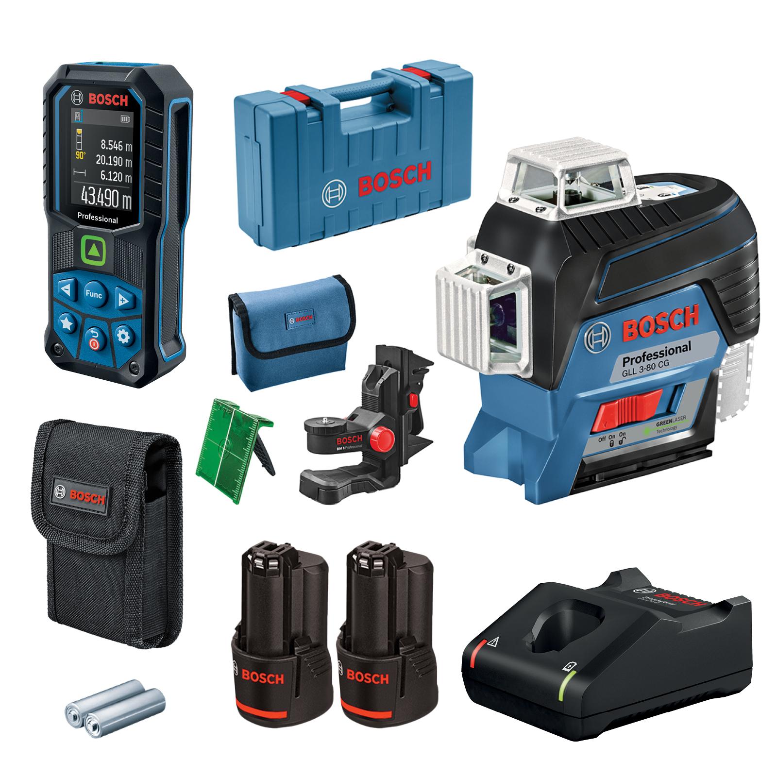 Bosch GLL 3-80 CG + GLM 50-23G (0.615.994.0RC) Green Beam Line Laser ...