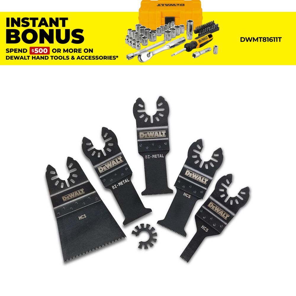 DeWalt DT20732-QZ 5pce Multi-Tool Oscillating Blade Set – image 1