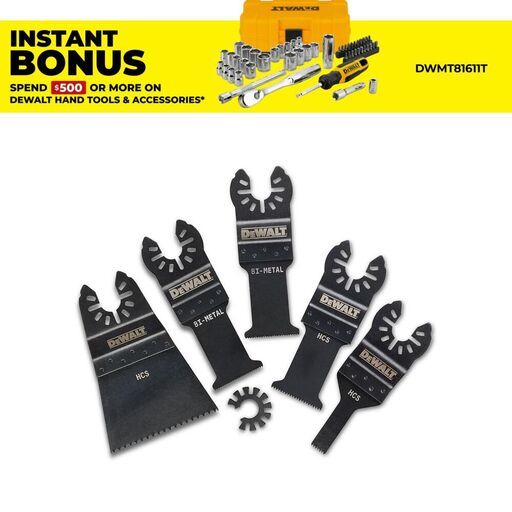 DeWalt DT20732-QZ 5pce Multi-Tool Oscillating Blade Set