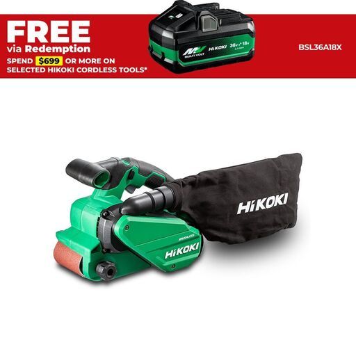 HiKOKI SB3608DA(H4Z) 36V Li-ion Cordless Brushless Belt Sander - Skin Only
