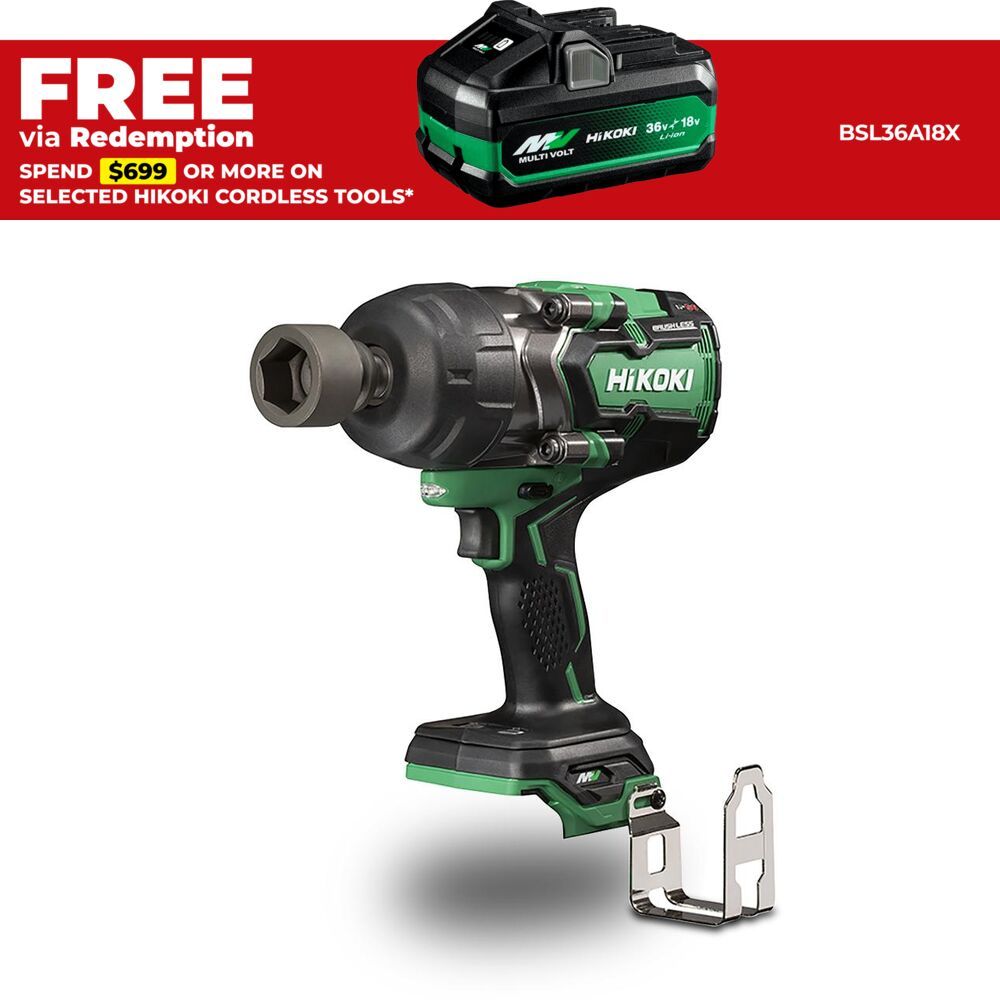 HiKOKI WR36DG(H4Z) 36V Li-ion Cordless Brushless 1/2" High Torque Impact Wrench - Skin Only – image 1
