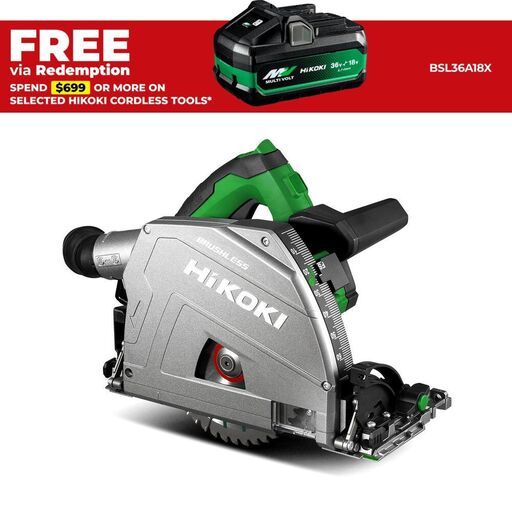 HiKOKI C3606DPA(H4Z) 36V Li-ion Cordless Brushless 165mm (6-1/2") Plunge Cut Saw - Skin Only