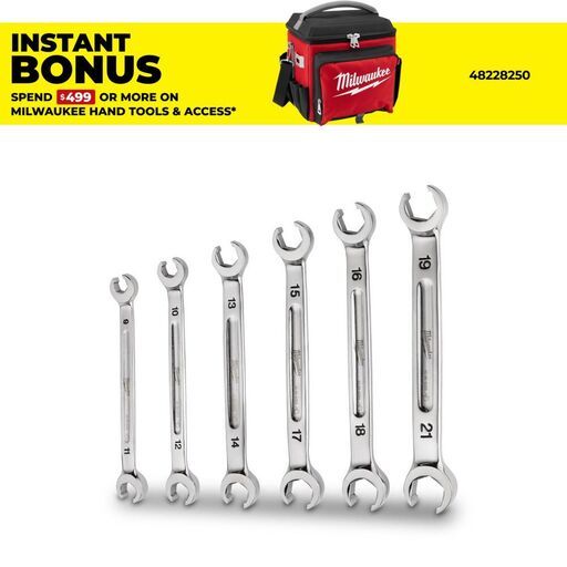 Milwaukee 48229471 6pce Metric Double End Flare Nut Wrench Set