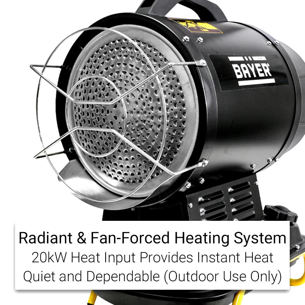 Bayer BRDH20KW 20kW Portable Radiant Diesel Heater – image 5