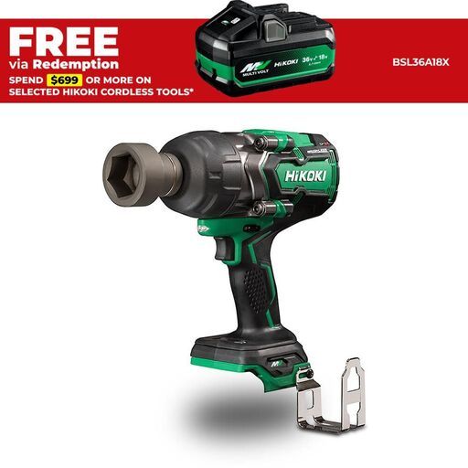 HiKOKI WR36DF(H4Z) 36V Li-ion Cordless Brushless 3/4" High Torque Impact Wrench - Skin Only