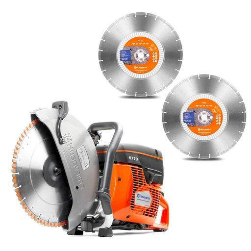 Husqvarna K770 14" + 58542190402 3.7kW 350mm Power Cutter Concrete Saw & 2-Pack 350mm Diamond Blade
