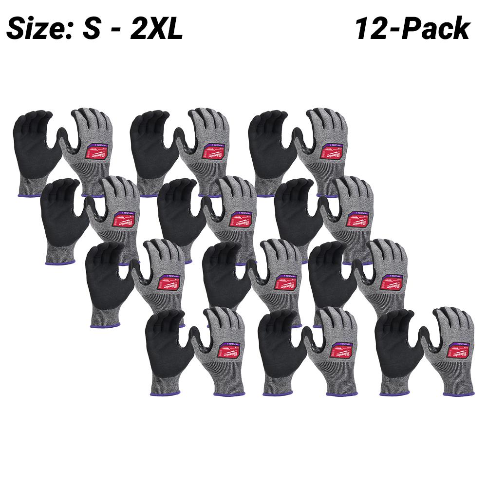 Milwaukee 4873701 12-Pack Cut F (7) High Dexterity Nitrile Dipped Gloves