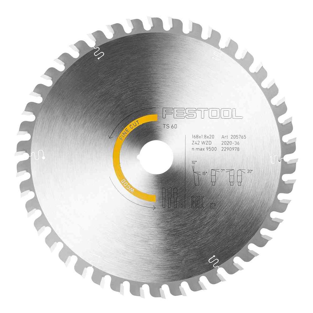 Festool HW 168x1,8x20 WD42 (205765) 168mm (61/2") 42 Tooth Fine Tooth