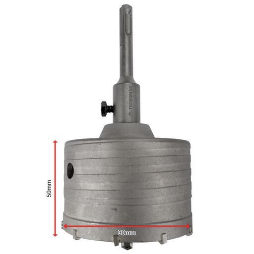 Techsmart THCT90 M16 90mm x 50mm SDS Plus TCT Hole Cutter Light Weight Core Bit – image 3