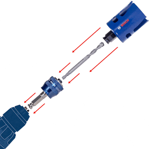Bosch 2.608.900.490 EXPERT 10pce Electrician's Construction Multi Material TCT Hole Saw Set – image 6