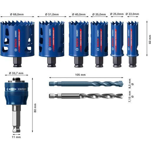 Bosch 2.608.900.446 EXPERT 9pce Tough Material Bi-Metal Hole Saw Set – image 5