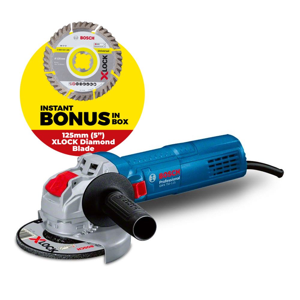 Bosch GWX 750-125 (0.601.7C9.240) 750W 125mm (5") X-Lock Angle Grinder – image 1