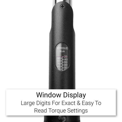 Daytona DL38TW120NMWT 3/8" Drive 380mm Long Handle Window Type Torque Wrench 20-120NM – image 2
