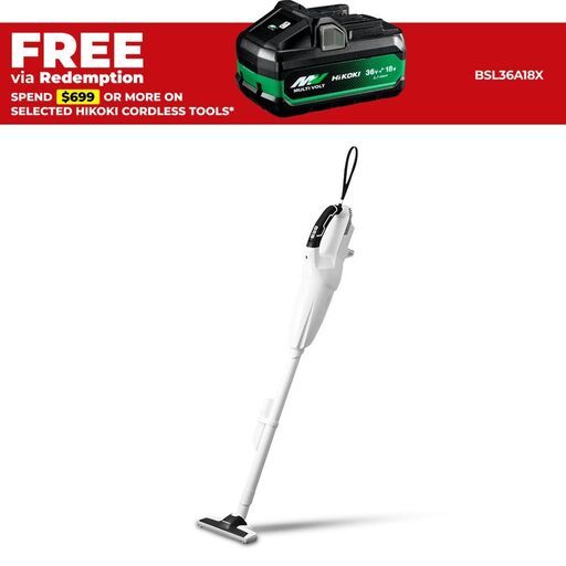 HiKOKI R36DB(H4Z) 36V Li-Ion Cordless Brushless 560mL Stick Vacuum Cleaner - Skin Only