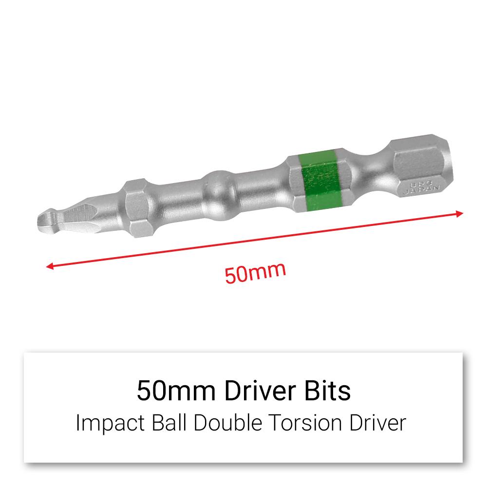 Xtorque XBP3HX50 5-Pack HEX 3 Ball Point 50mm Driver Bit Set – image 3