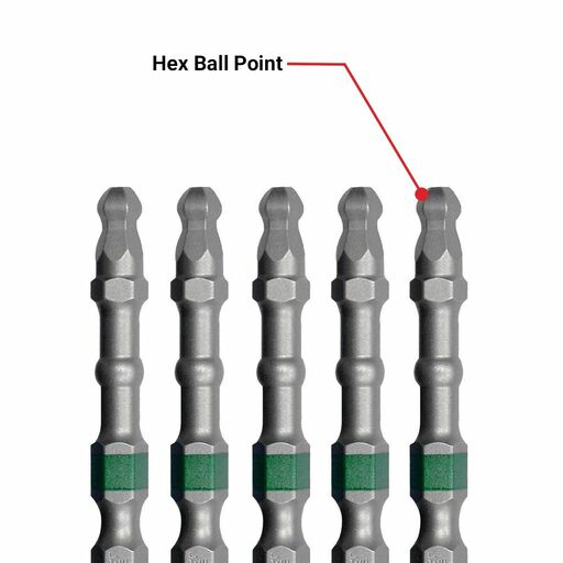 Point Hex Bit Xtorque XBP5HX50 5-Pack HEX 5 Ball Point 50mm Driver Bit Set