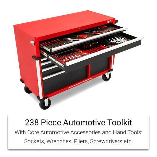 Milwaukee MTK238C46S 238pce 46" Automotive Starter Toolkit in 10 Drawer Steel Tool Cabinet Trolley – image 3