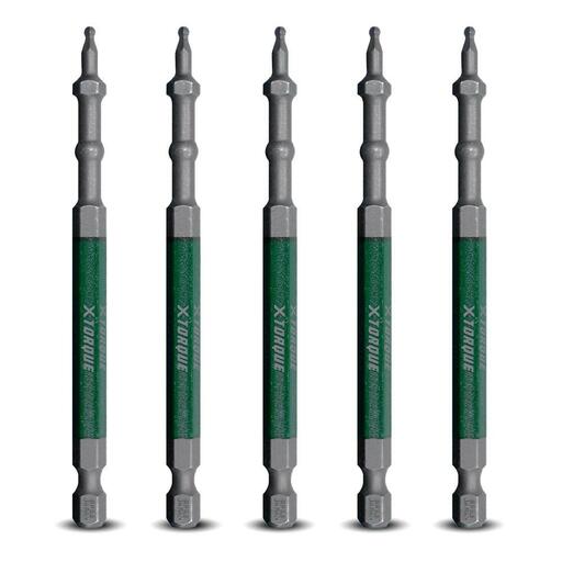 Xtorque XBP25HX100 5-Pack HEX 2.5 Ball Point 100mm Driver Bit Set – image 2