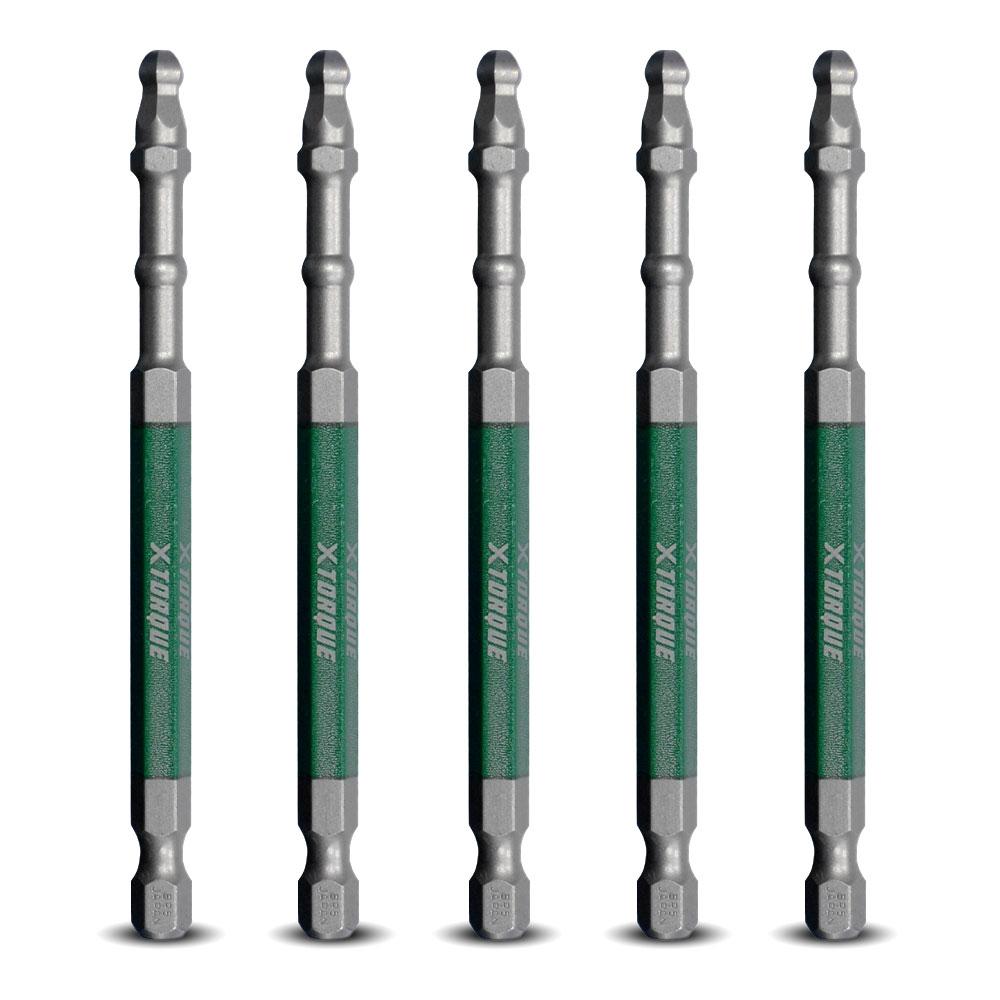 Xtorque XBP5HX100 5-Pack HEX 5 Ball Point 100mm Driver Bit Set – image 2