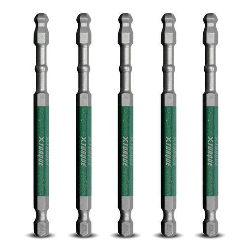 Xtorque XBP6HX100 5-Pack HEX 2.5 Ball Point 100mm Driver Bit Set – image 2