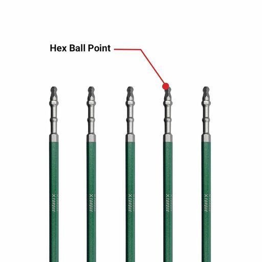Xtorque XBP5HX150 5-Pack HEX 5 Ball Point 150mm Driver Bit Set – image 5
