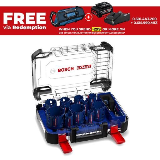 Bosch 2.608.900.448 EXPERT 14pce Tough Material Hole Saw Set