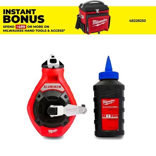 Milwaukee 48223992 30m Fine Line Chalk Reel & Blue Chalk Reel Kit