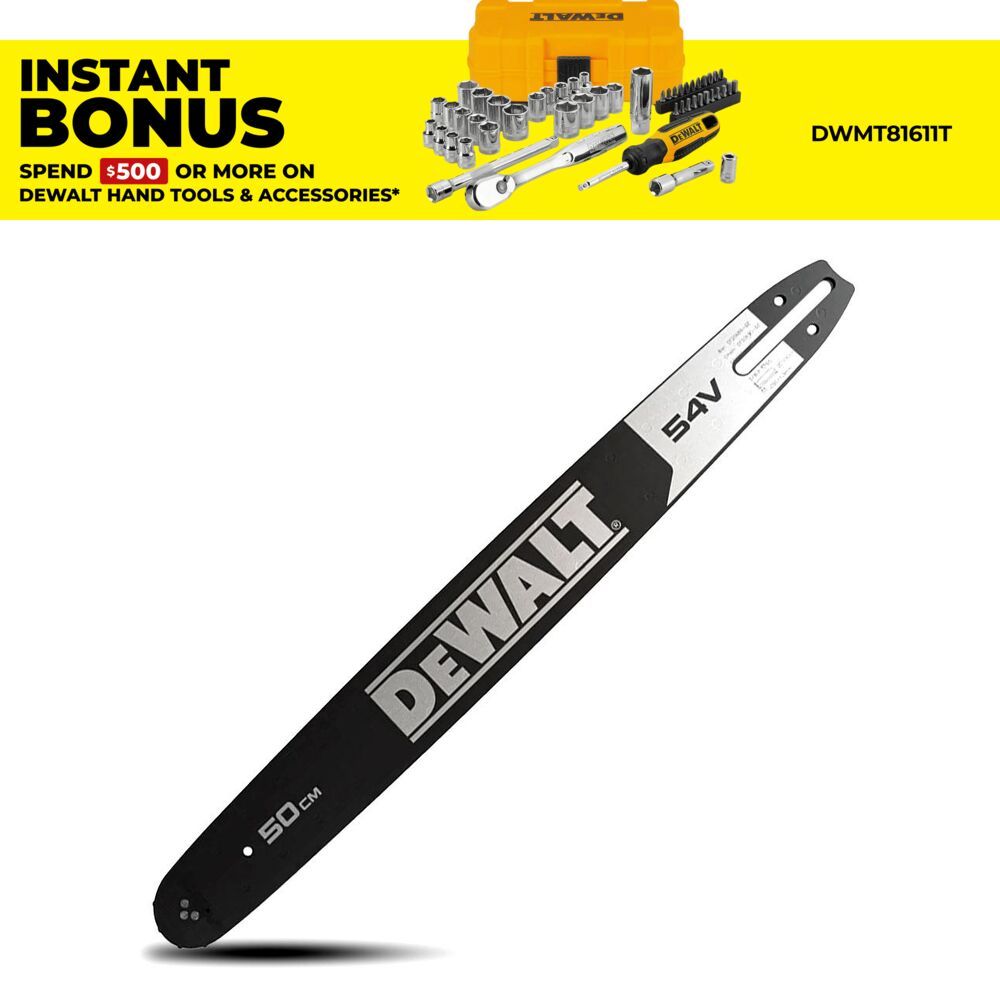 DeWalt DT20689-QZ 500mm (19") Chainsaw Replacement Bar to Suit DCMCS575 – image 1