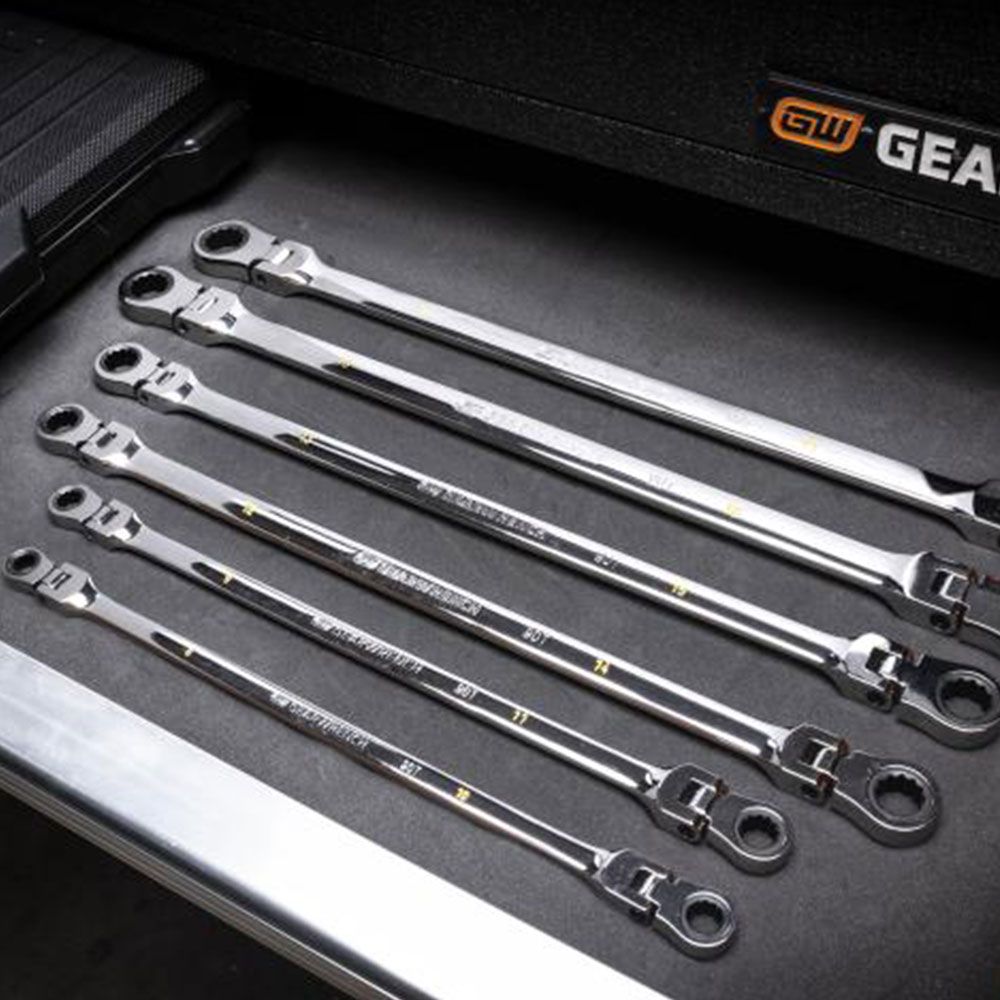 GEARWRENCH 86830 6pce 90-Tooth 12 Point Metric GearBox Double Flex Ratcheting Wrench Set – image 3