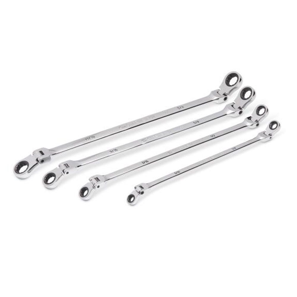 GEARWRENCH 86831 4 Pce 90-Tooth 12 Point SAE GearBox Double Flex Ratcheting Wrench Set – image 2