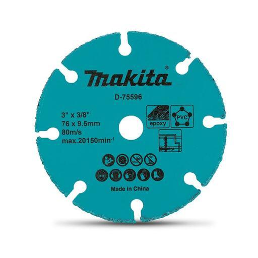 Makita D-75596 76mm x 9.5mm x 1.75mm Carbide Grit Wheel to suit Cut Off Tool DMC300