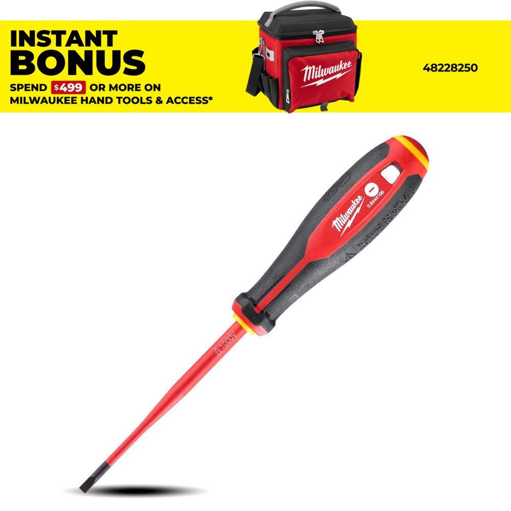 Milwaukee 4932478715 Slotted 0.8mm x 4mm x 100mm VDE Screwdriver – image 1